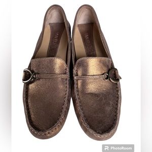 VANELi Bronze Metallic Flat Leather Loafers Size 8.5